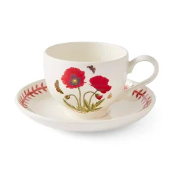 Portmeirion Botanic Garden Meadow Breakfast Teacup & Saucer, Poppy Discount