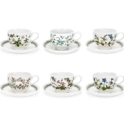 Portmeirion Botanic Garden Set of 6 Breakfast Cups & Saucers Hot