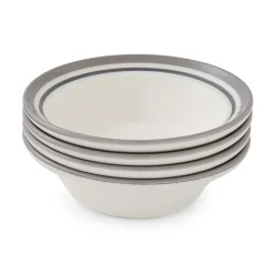 Portmeirion Potter's Stripe Set of 4 Oatmeal Bowls, Grey Best