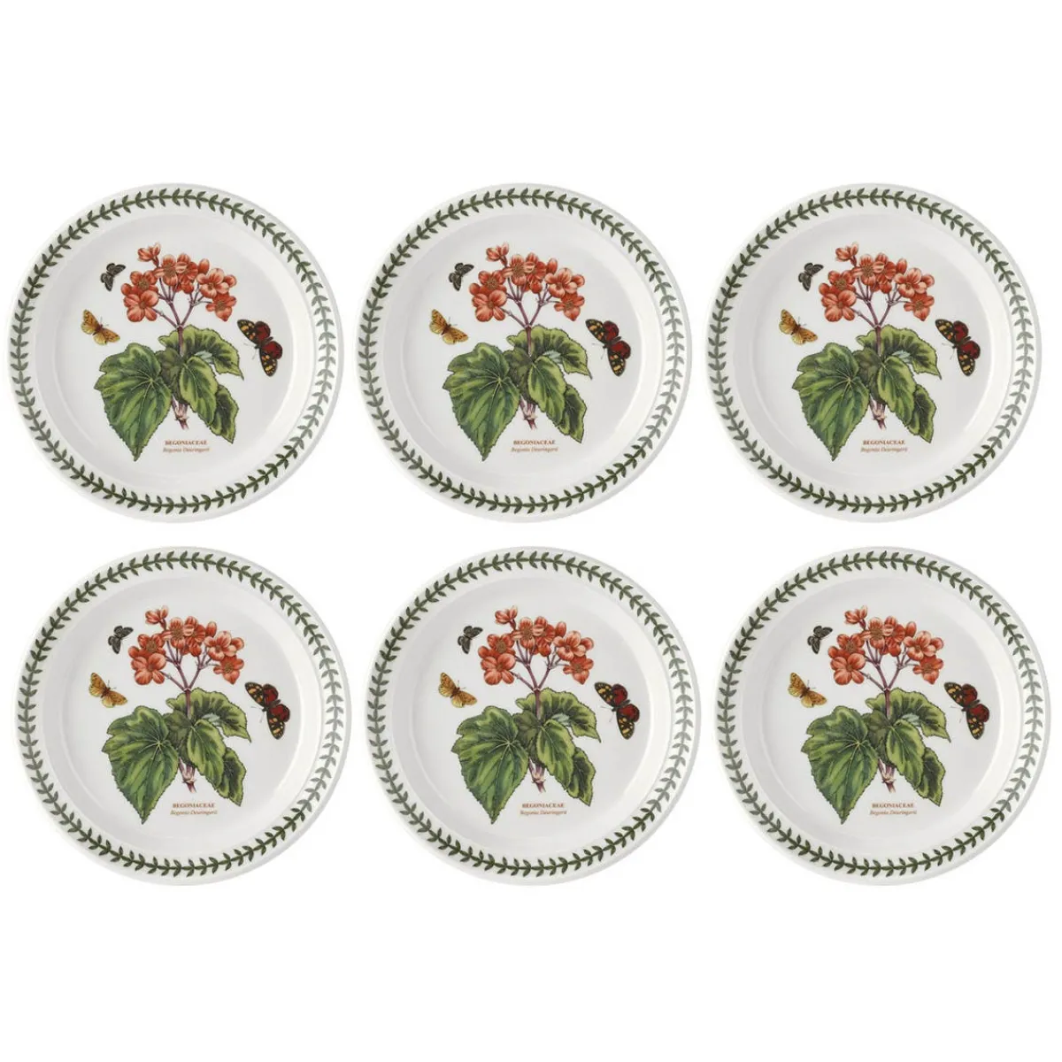 Portmeirion Botanic Garden Begonia Plate Set, 20cm Fashion