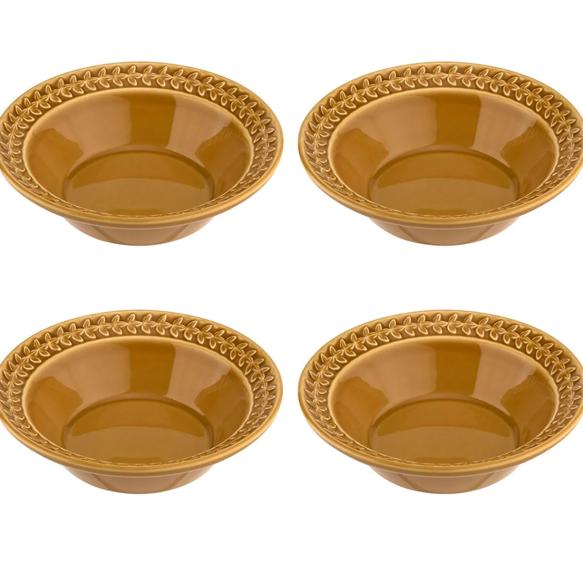 Portmeirion Botanic Garden Harmony 4 Cereal Bowls, Amber Clearance