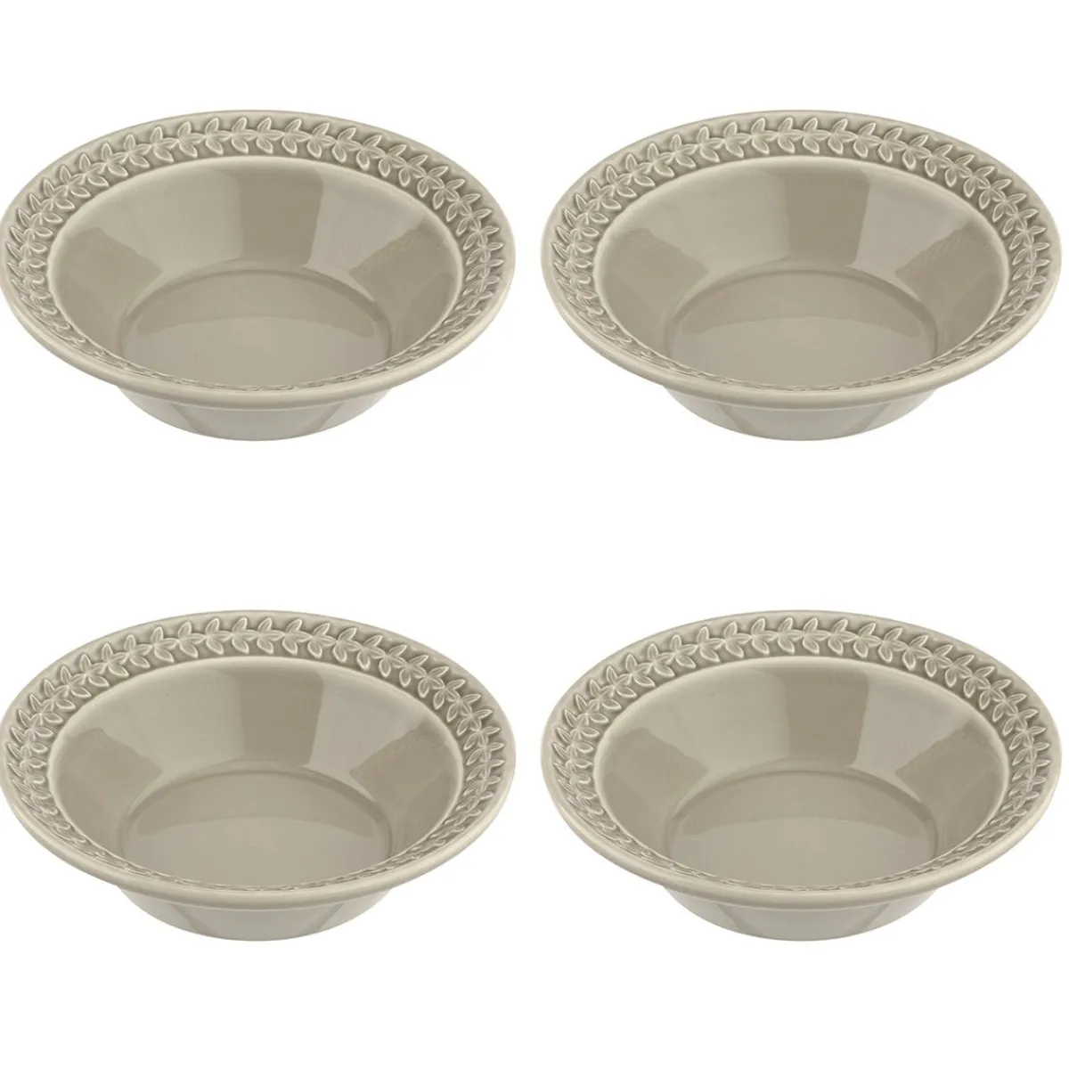 Portmeirion Botanic Garden Harmony 4 Cereal Bowls, Stone Fashion