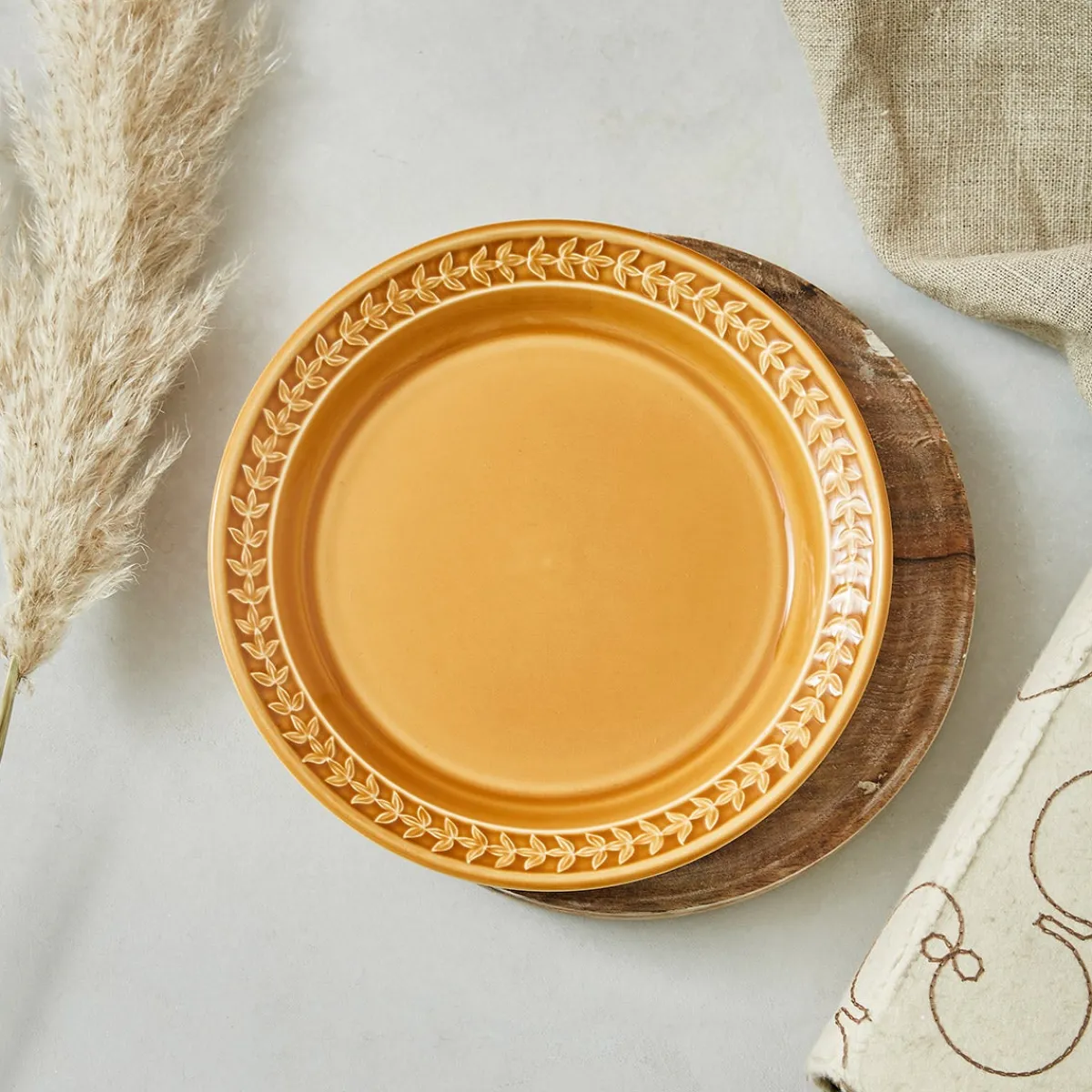 Portmeirion Botanic Garden Harmony 4 Side Plates, Amber Hot