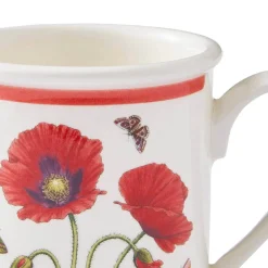 Portmeirion Botanic Garden Meadow Breakfast Mug, Poppy Clearance