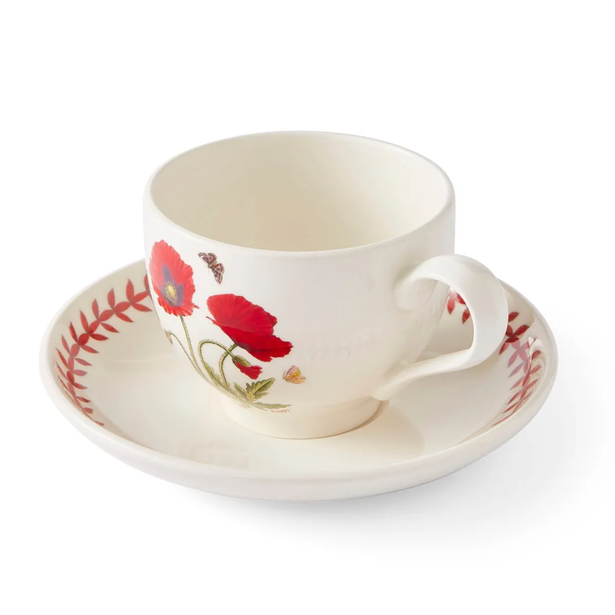 Portmeirion Botanic Garden Meadow Breakfast Teacup & Saucer, Poppy Discount