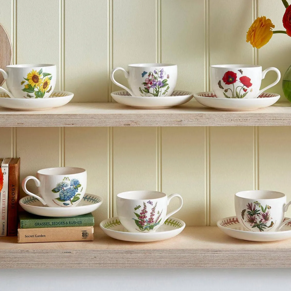 Portmeirion Botanic Garden Meadow Breakfast Teacup & Saucer, Azalea Online