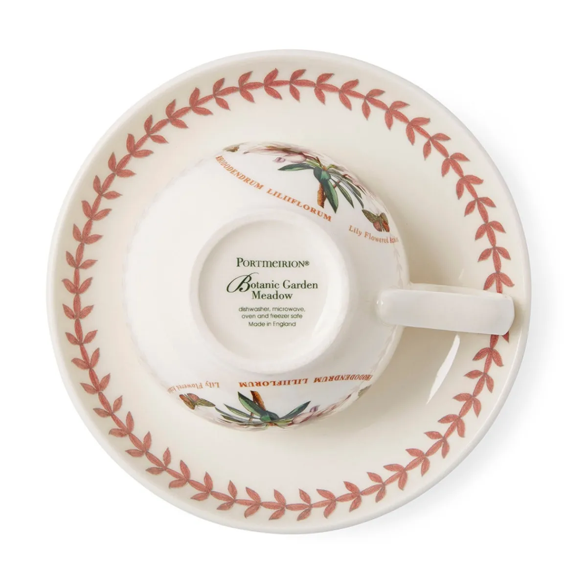Portmeirion Botanic Garden Meadow Set of 6 Breakfast Teacups & Saucers, Assorted Hot