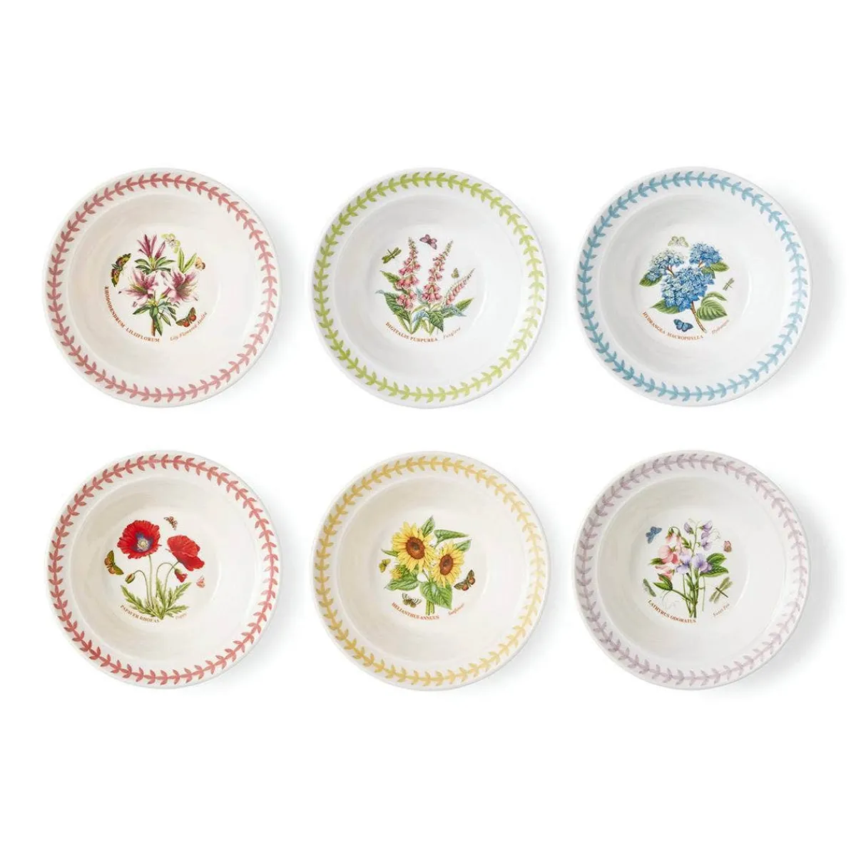 Portmeirion Botanic Garden Meadow Set of 6 Oatmeal Bowls, Assorted Outlet