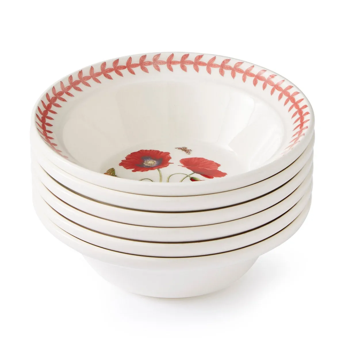 Portmeirion Botanic Garden Meadow Set of 6 Oatmeal Bowls, Assorted Outlet