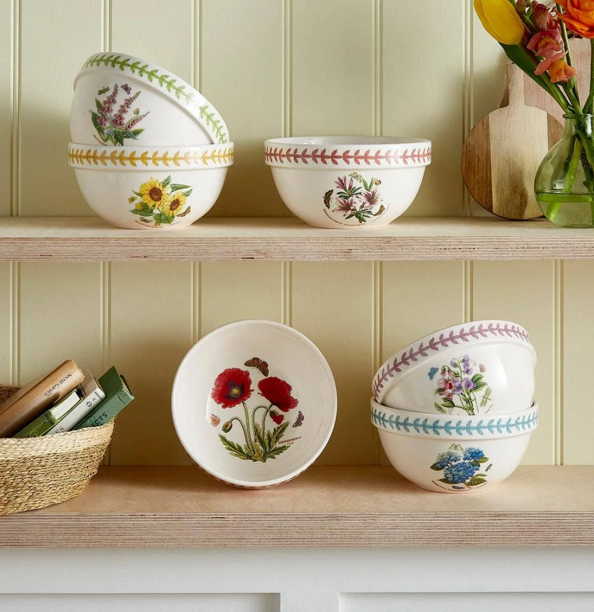 Portmeirion Botanic Garden Meadow 7" Stacking Bowl, Poppy Online