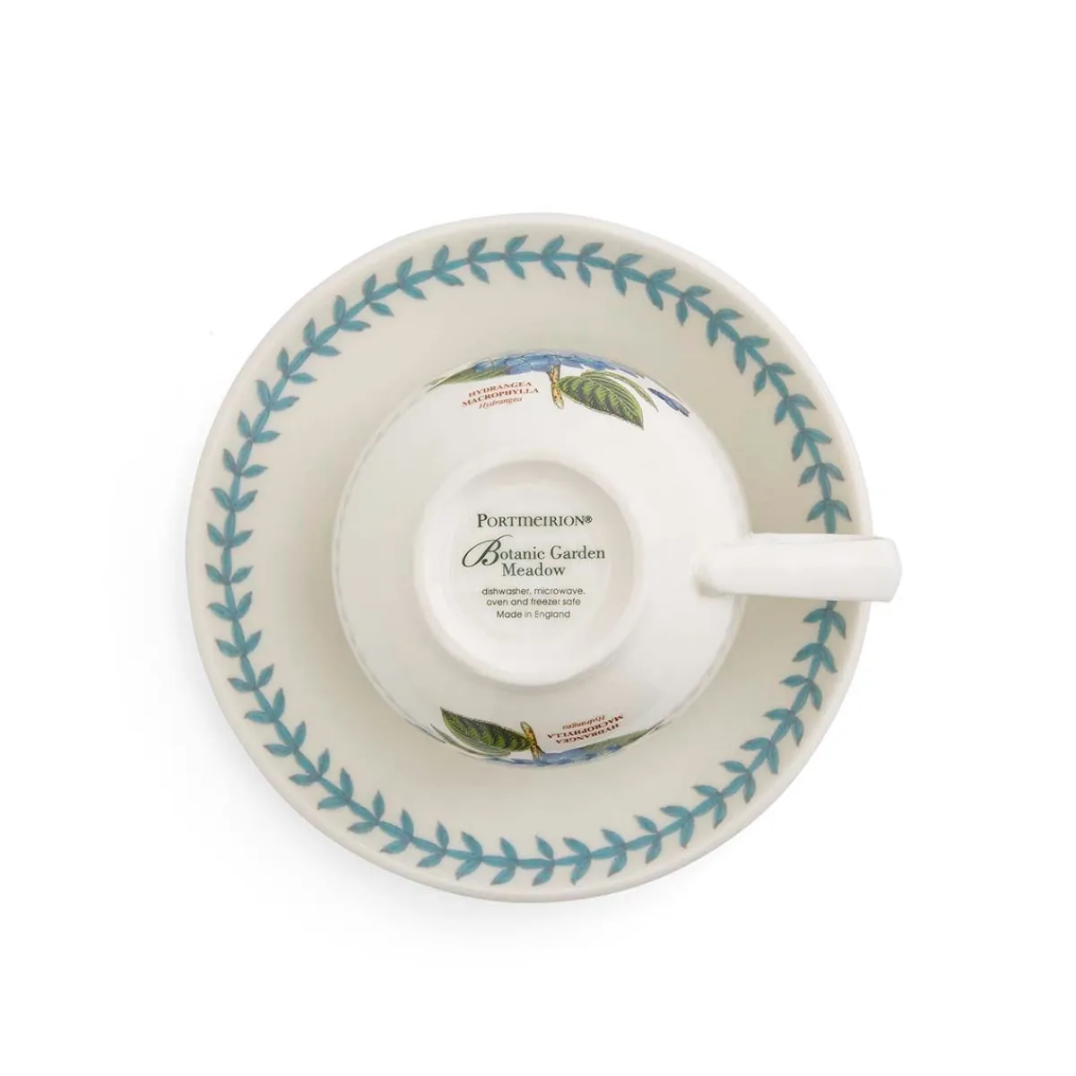 Portmeirion Botanic Garden Meadow Teacup & Saucer, Hydrangea New