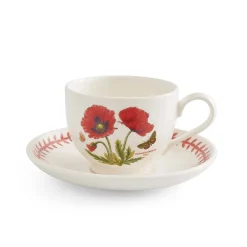 Portmeirion Botanic Garden Meadow Teacup & Saucer, Poppy Sale