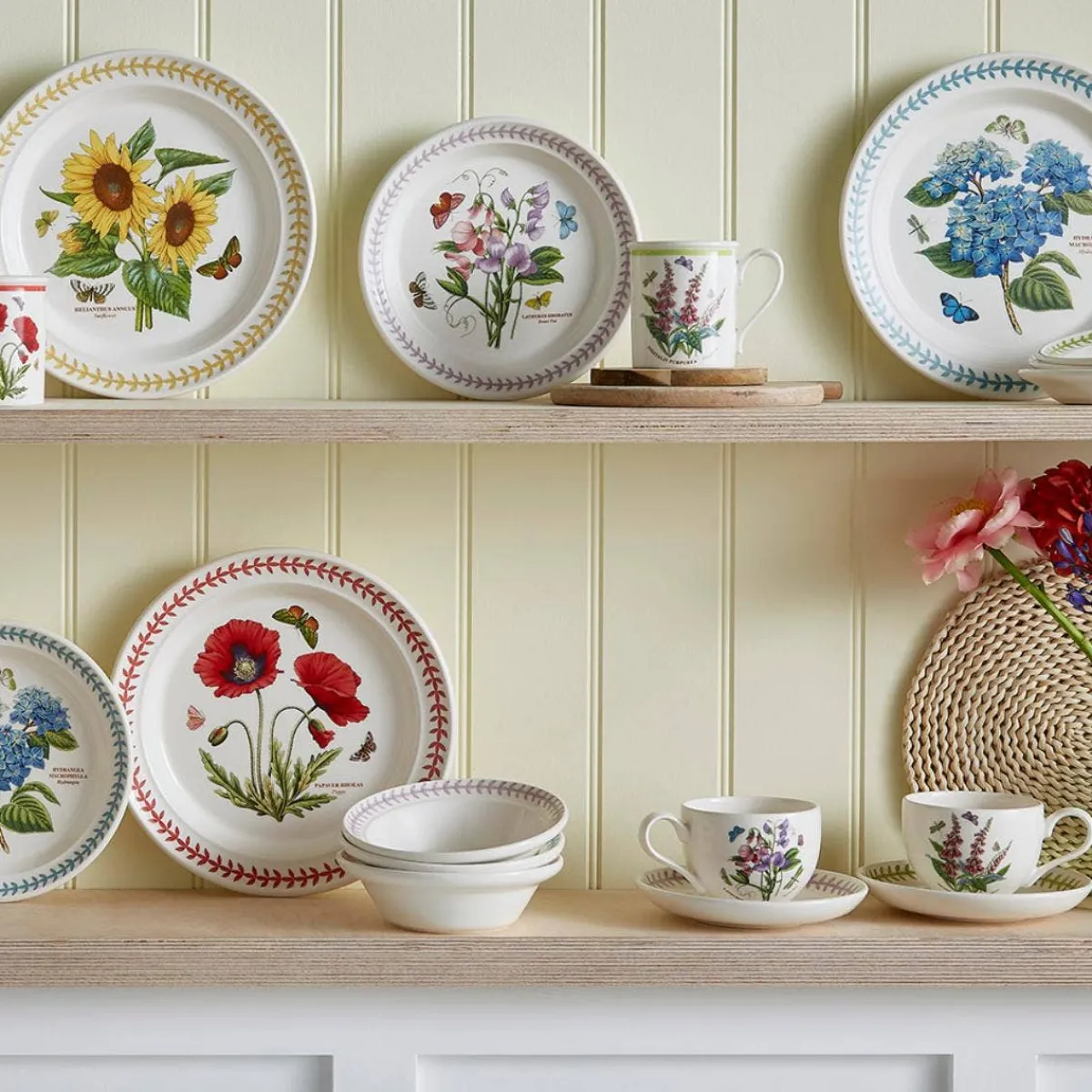 Portmeirion Botanic Garden Meadow Teacup & Saucer, Poppy Sale