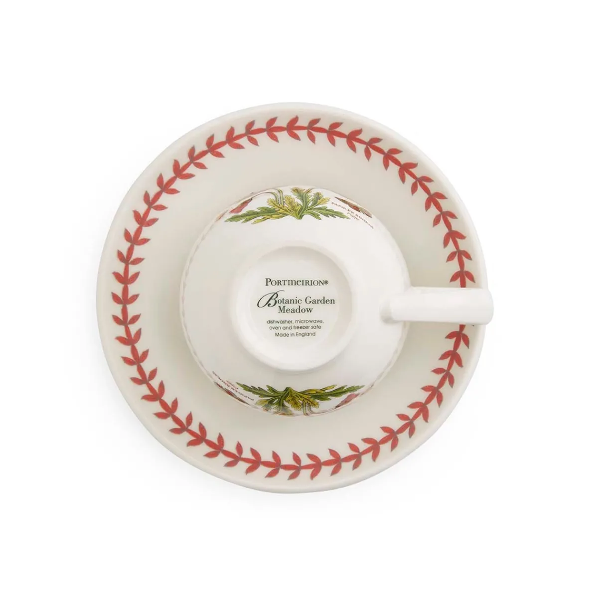 Portmeirion Botanic Garden Meadow Teacup & Saucer, Poppy Sale