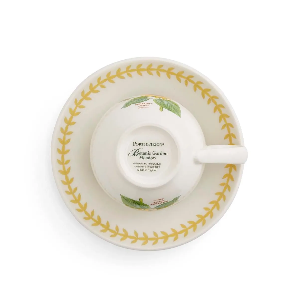 Portmeirion Botanic Garden Meadow Teacup & Saucer, Sunflower Clearance
