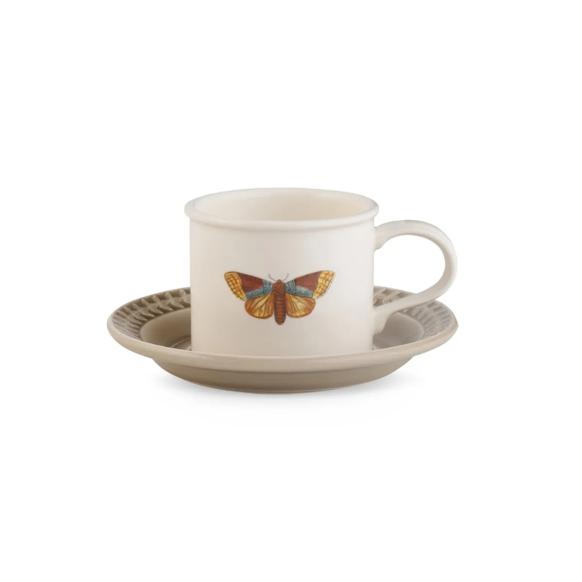 Portmeirion Botanic Garden Papilio Cup & Saucer, Stone Hot