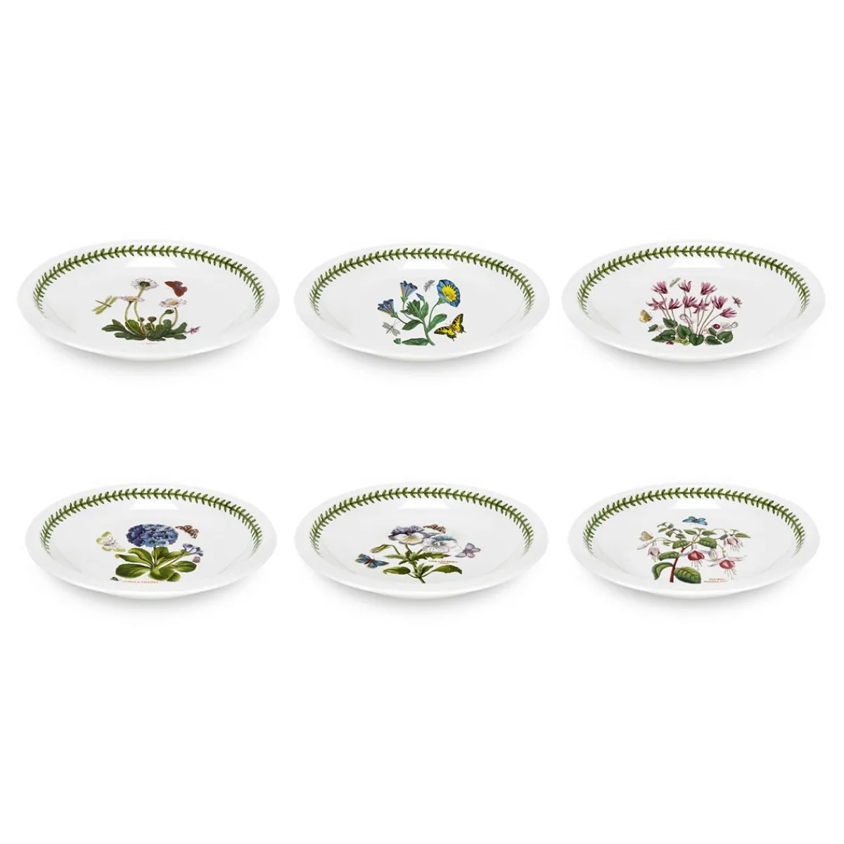 Portmeirion Botanic Garden Set of 6 Low Bowls Hot