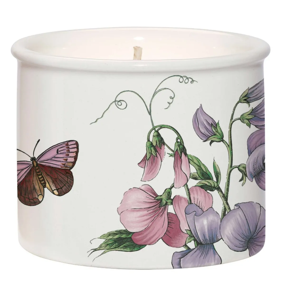 Botanic Garden Sweet Pea Ceramic Candle New