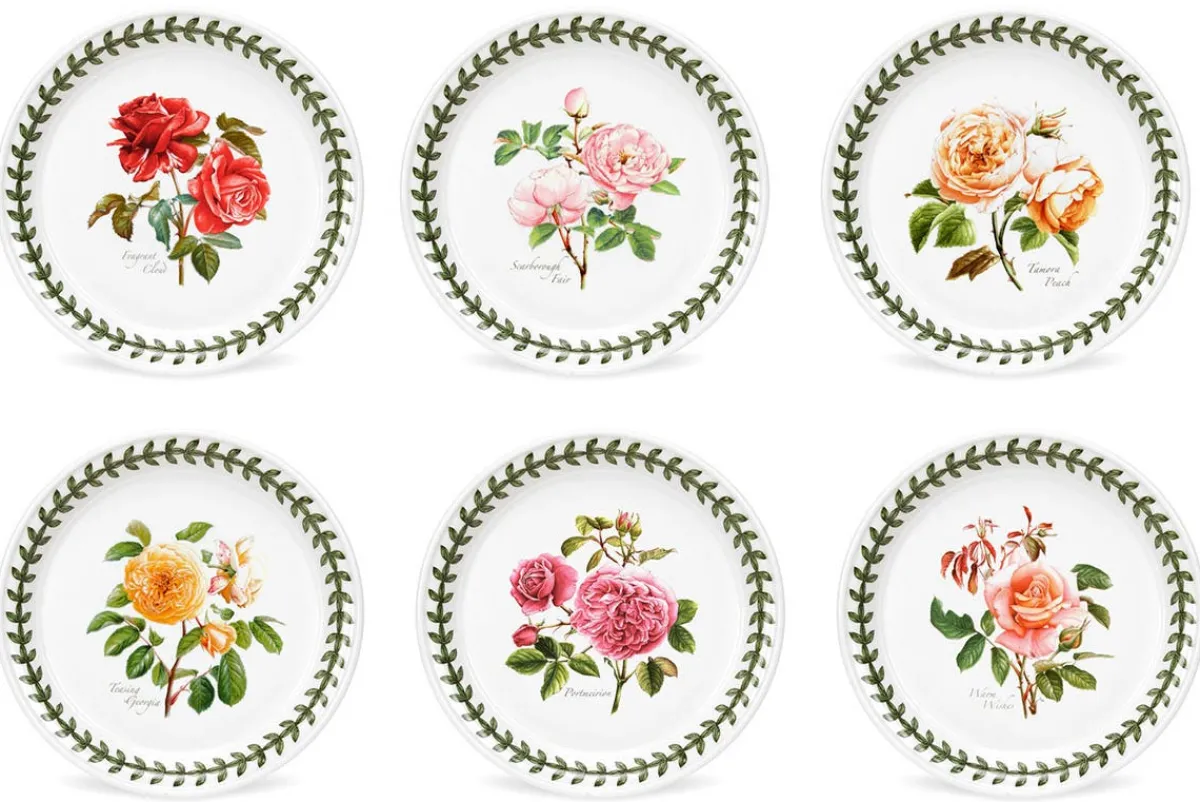 Portmeirion Botanic Roses Set of 6 Bread Plates Clearance