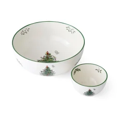 Spode Christmas Tree Tiered Chip n Dip Bowl Discount