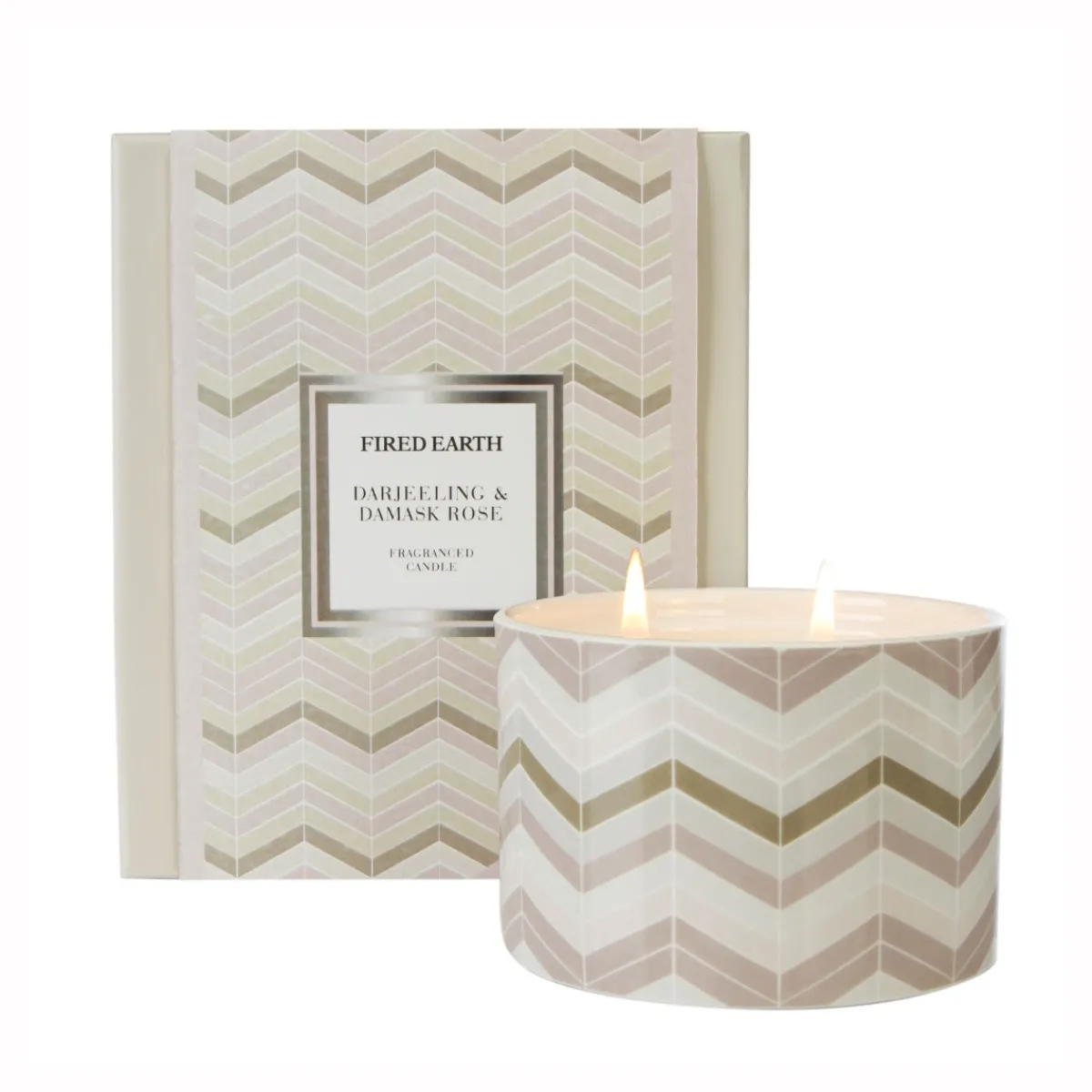 Fired Earth Darjeeling & Damask Rose Candle L Discount