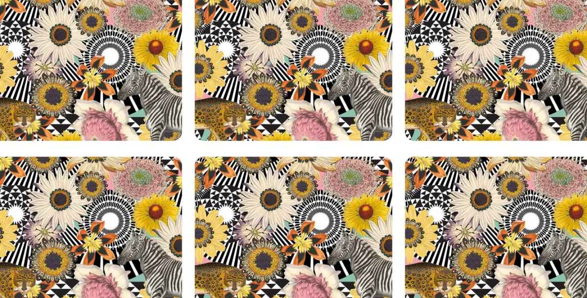 Pimpernel Floral Jungle Set of 6 Placemats New