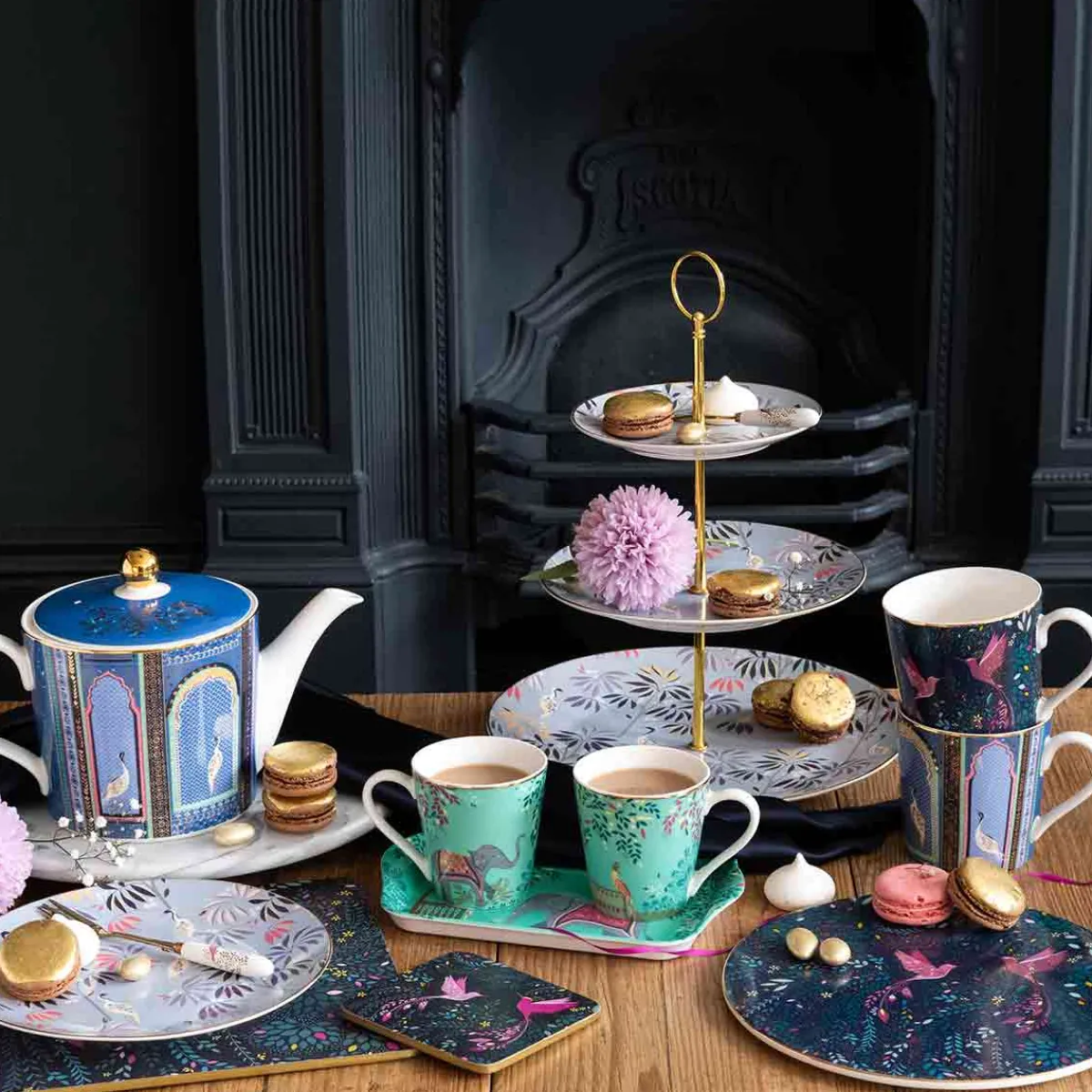 Pimpernel India Mug & Tray Set, Elephant's Oasis New