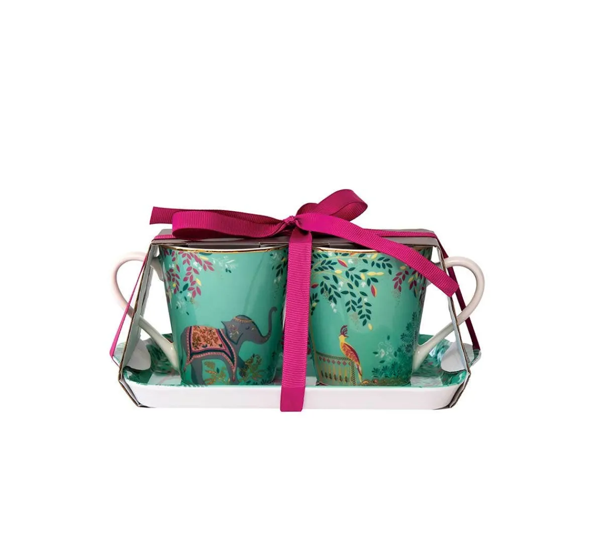 Pimpernel India Mug & Tray Set, Elephant's Oasis New