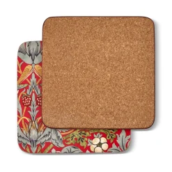 Pimpernel Morris and Co for Strawberry Thief Red Set of 6 Placemats and Coasters Outlet
