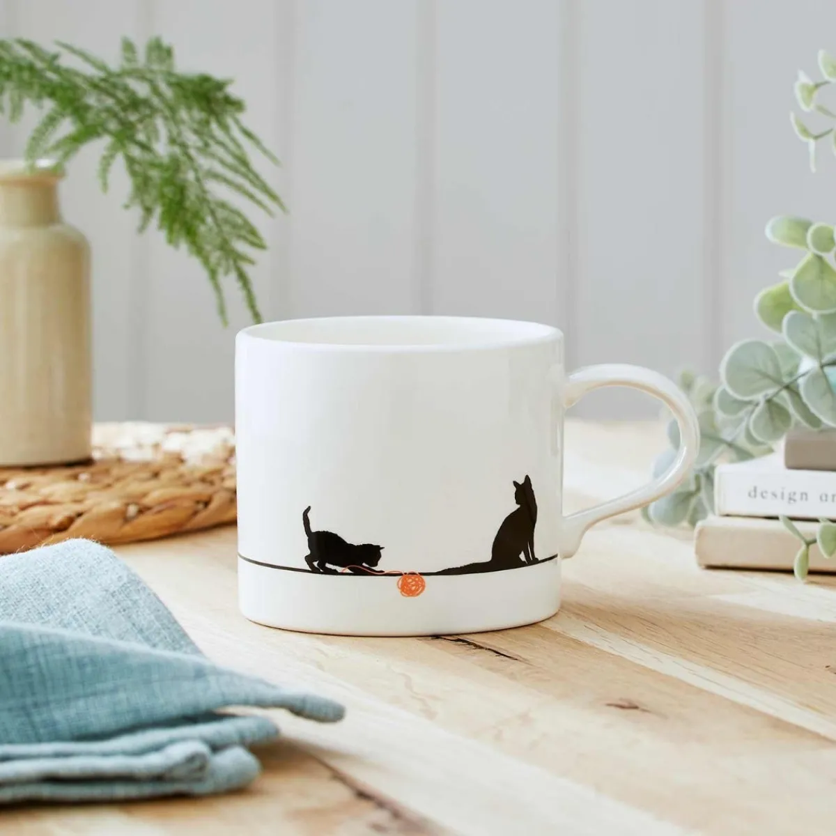 Portmeirion Mug Meirion Silhouette Cat Mug Hot
