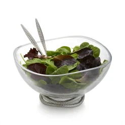 Nambe Nambé Braid Glass Salad Bowl & Servers Hot