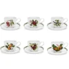 Portmeirion Pomona Set of 6 Teacups & Saucers New