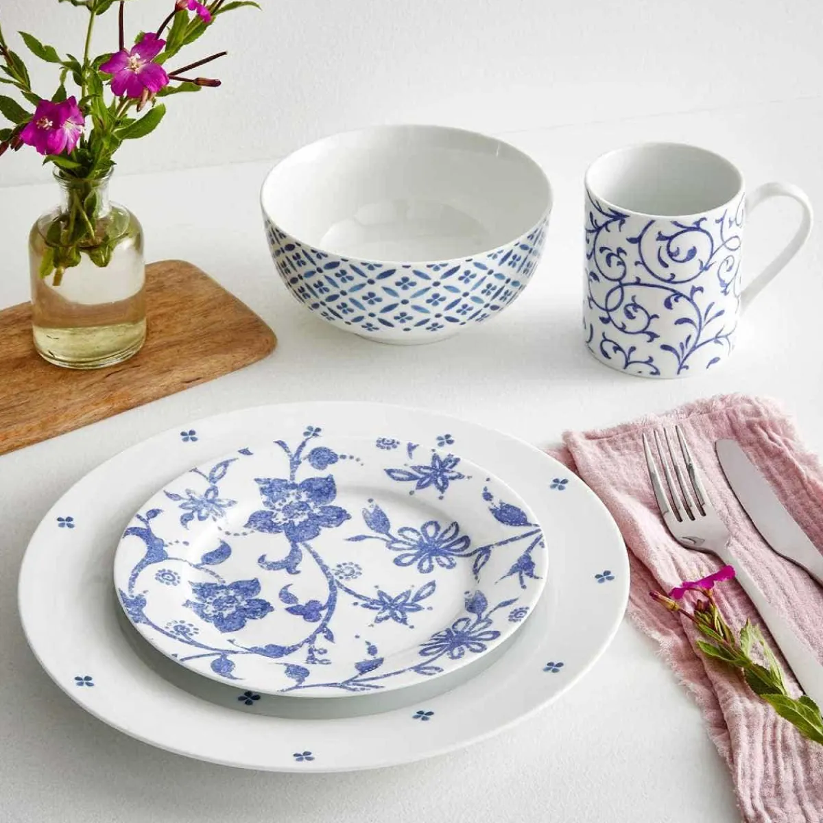 Portmeirion Home 16 Piece Set, Blue Indigo Discount