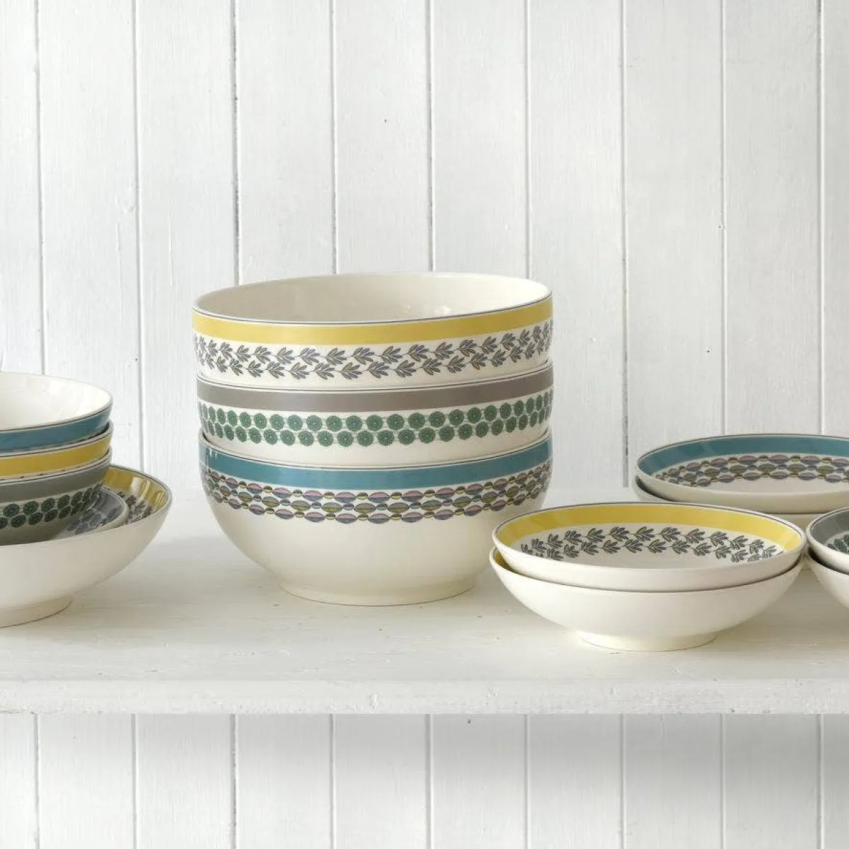 Portmeirion Westerly Yellow 5.8 Inch Inch Cereal Bowls Set of 4 New