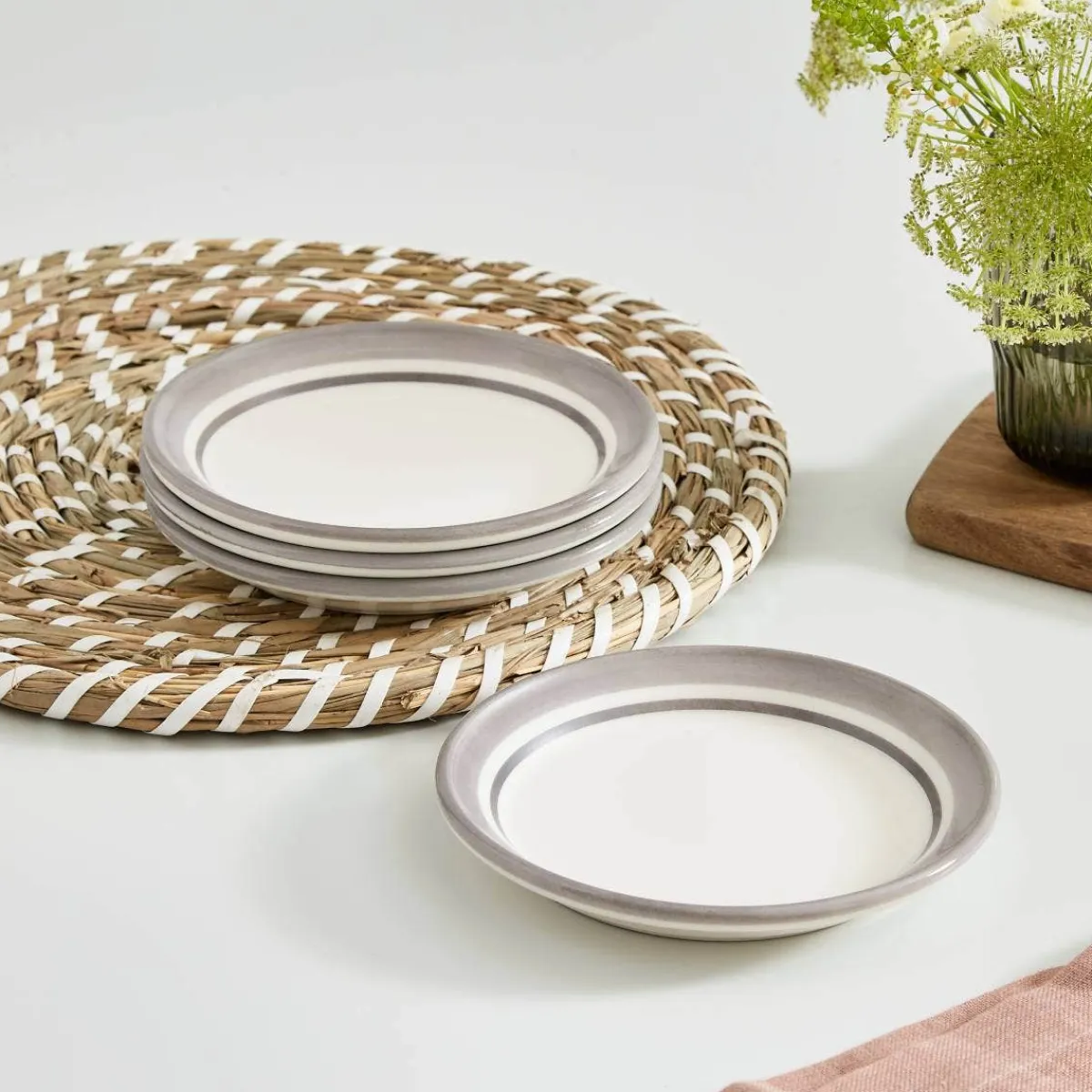 Portmeirion Potter's Stripe Bread Plate, Grey Sale