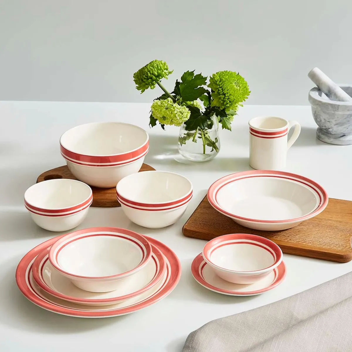 Portmeirion Potter's Stripe Bread Plate, Red New