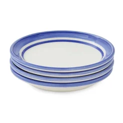 Portmeirion Potter's Stripe Set of 4 Bread Plates, Blue New