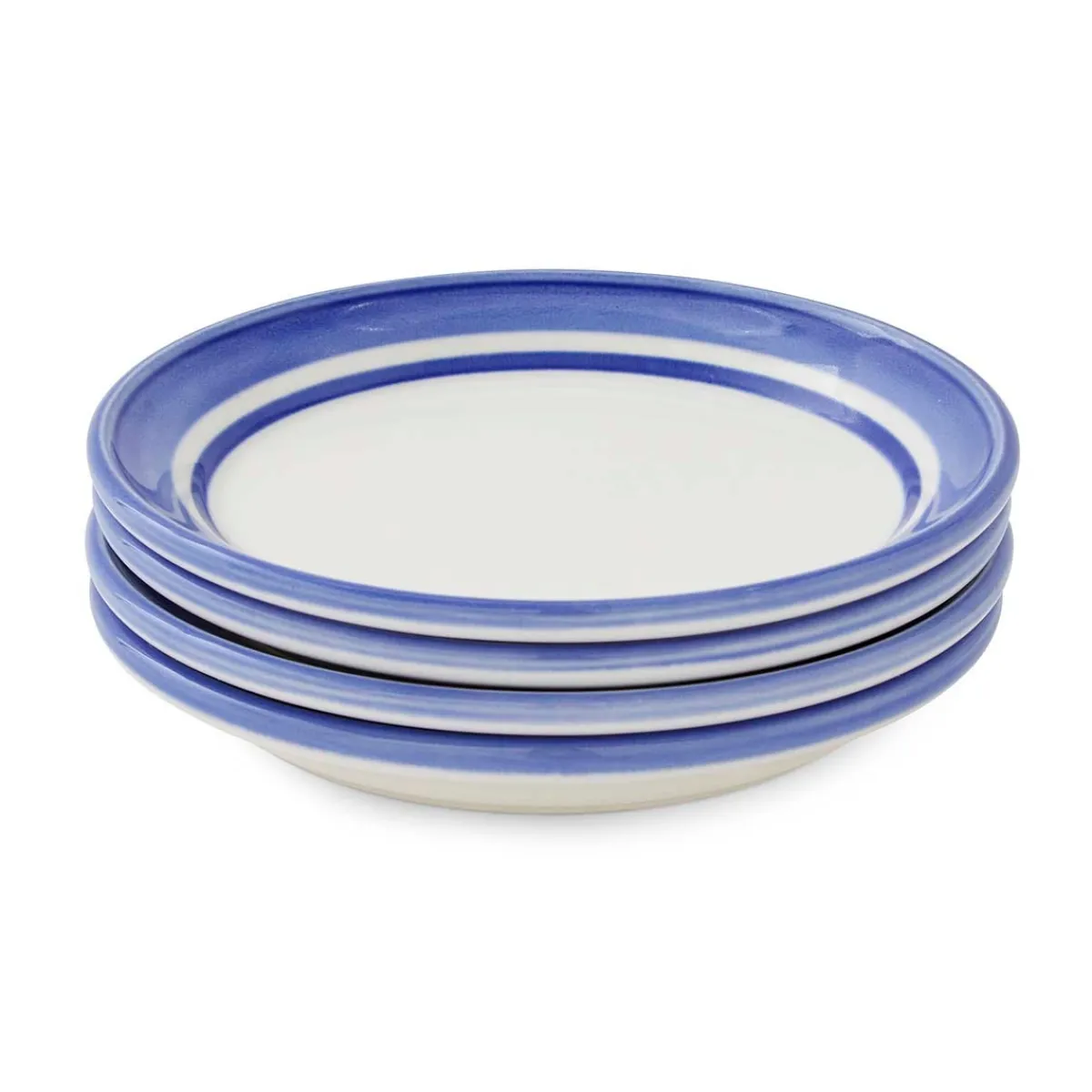 Portmeirion Potter's Stripe Set of 4 Bread Plates, Blue New