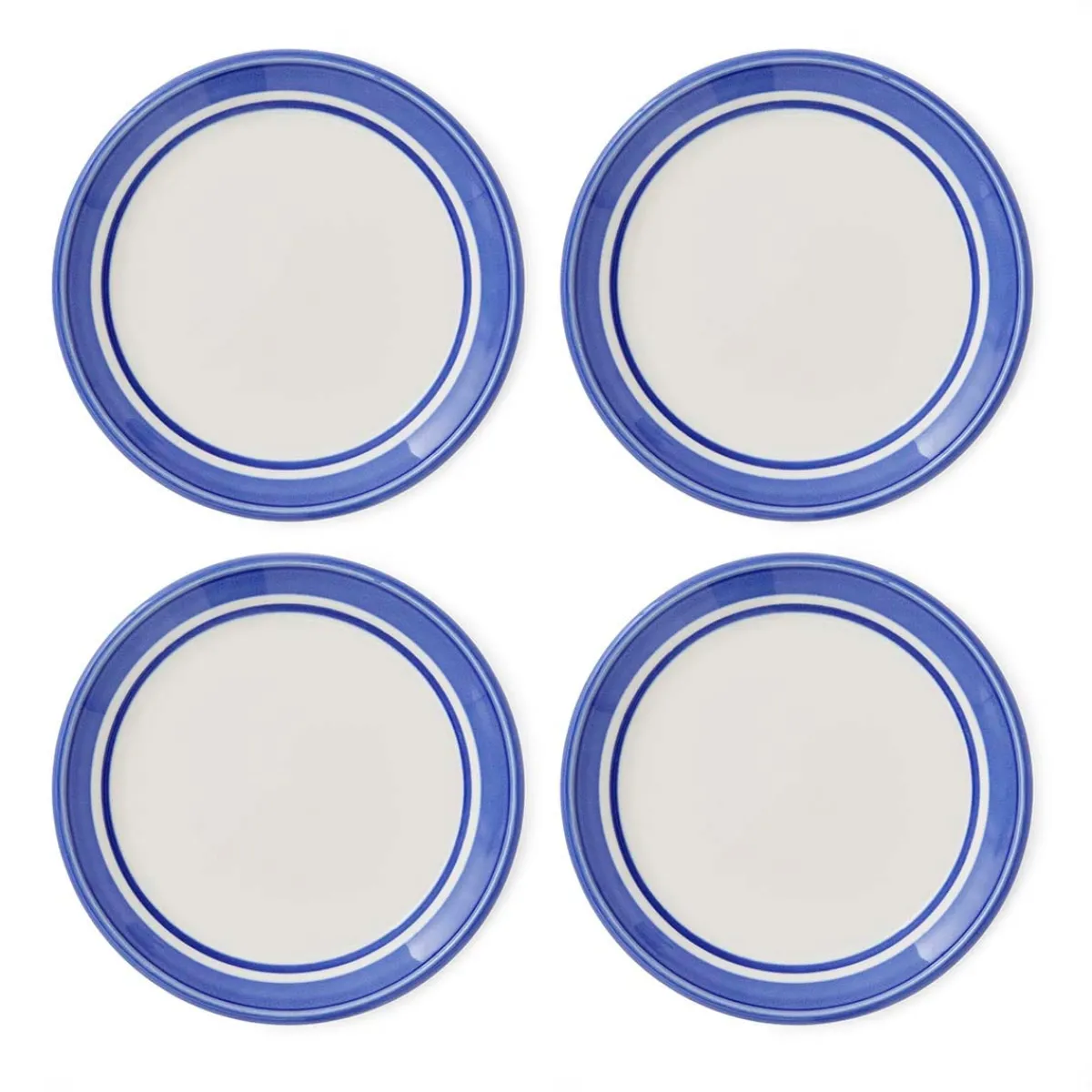 Portmeirion Potter's Stripe Set of 4 Bread Plates, Blue New