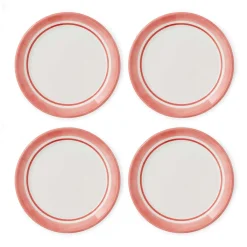 Portmeirion Potter's Stripe Set of 4 Bread Plates, Red Hot