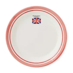 Portmeirion Potter's Stripe Set of 4 Bread Plates, Red Hot