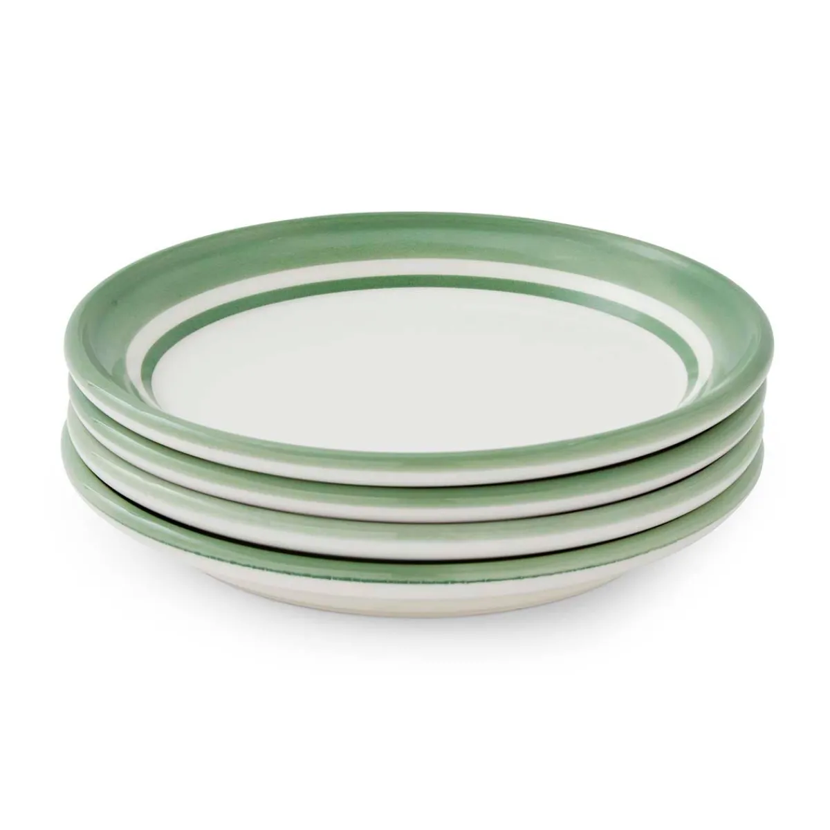Portmeirion Potter's Stripe Set of 4 Bread Plates, Green Clearance