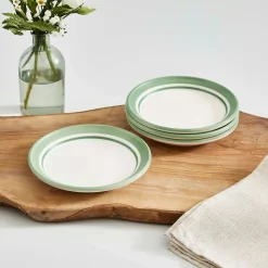 Portmeirion Potter's Stripe Set of 4 Bread Plates, Green Clearance