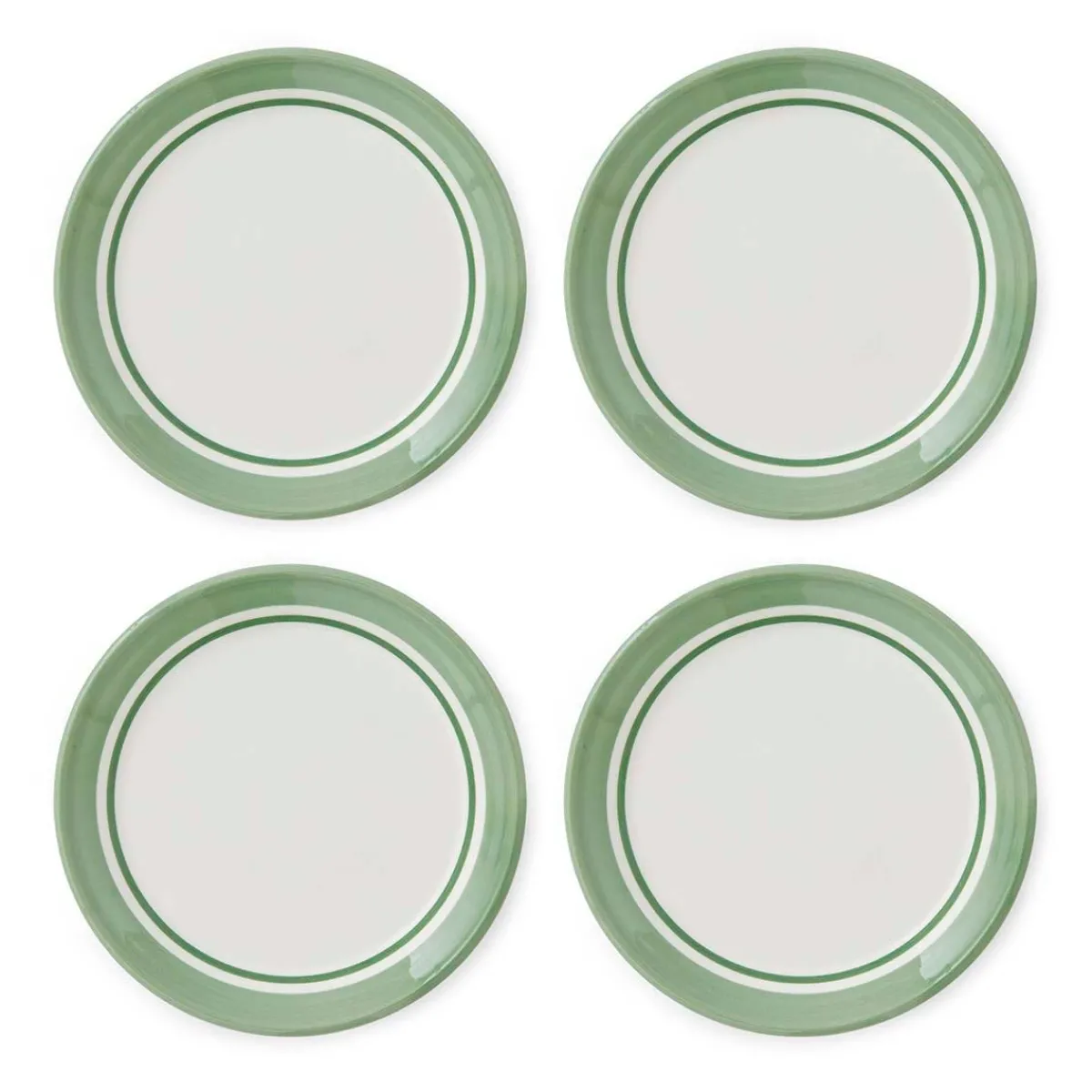 Portmeirion Potter's Stripe Set of 4 Bread Plates, Green Clearance