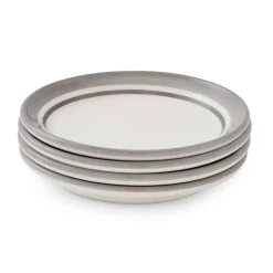 Portmeirion Potter's Stripe Set of 4 Bread Plates, Grey Clearance