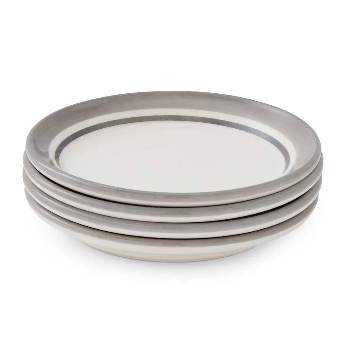 Portmeirion Potter's Stripe Set of 4 Bread Plates, Grey Clearance