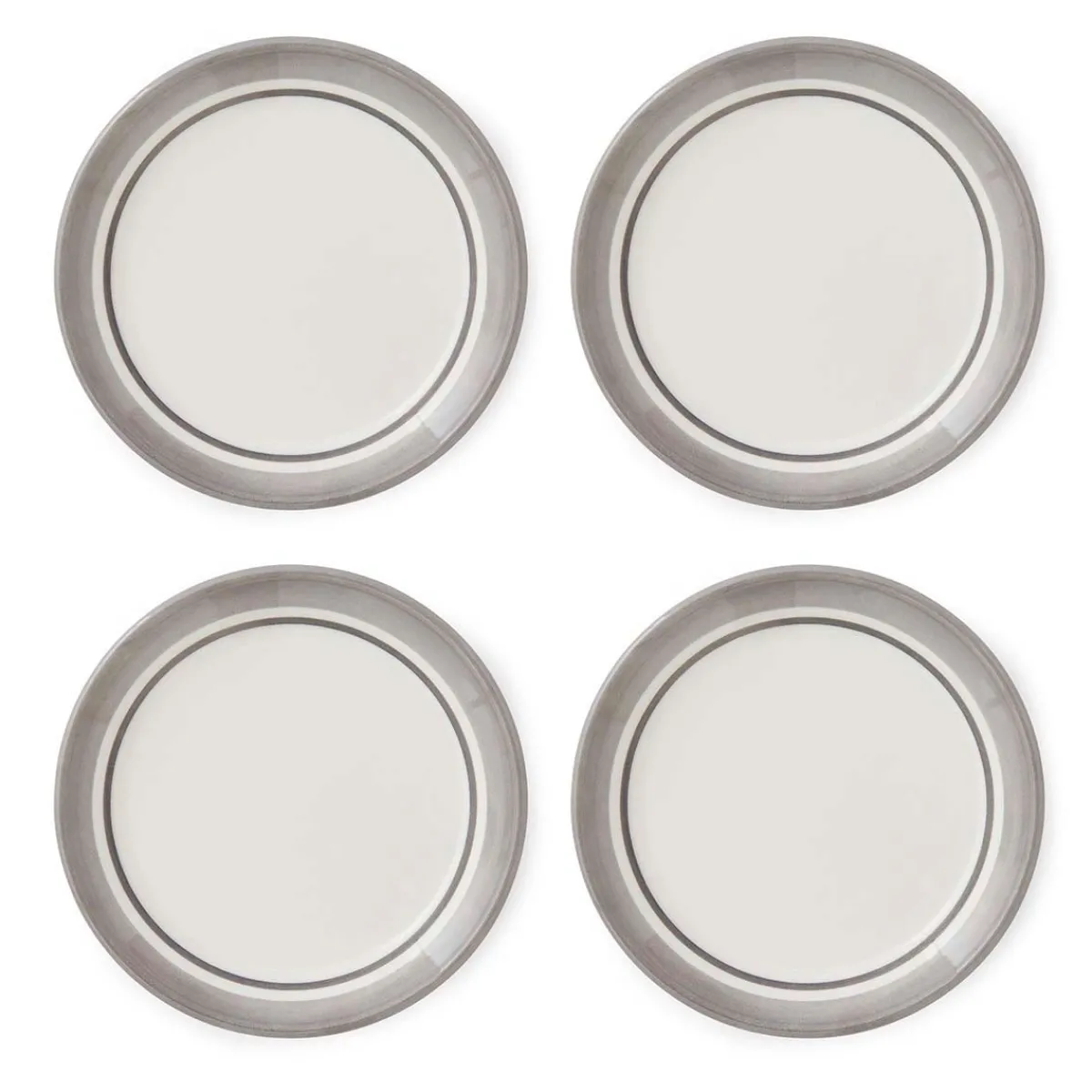 Portmeirion Potter's Stripe Set of 4 Bread Plates, Grey Clearance