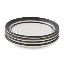 Portmeirion Potter's Stripe Set of 4 Bread Plates, Black Outlet