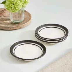 Portmeirion Potter's Stripe Set of 4 Bread Plates, Black Outlet