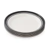 Portmeirion Potter's Stripe Set of 4 Dinner Plates, Black Best